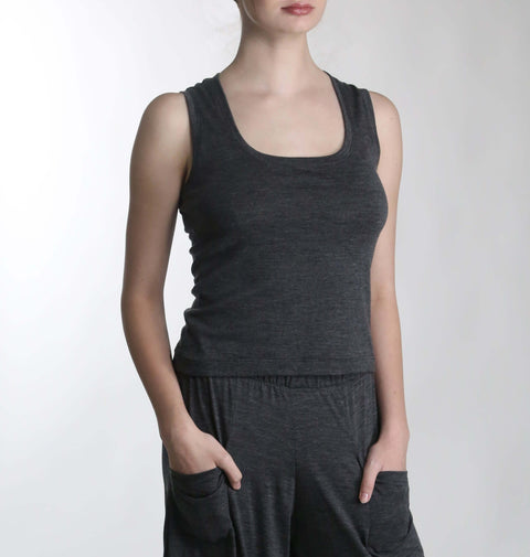 Merino wool tank for in and out of the sauna
