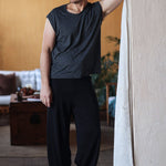 Black Merino Wool Lounge Pants