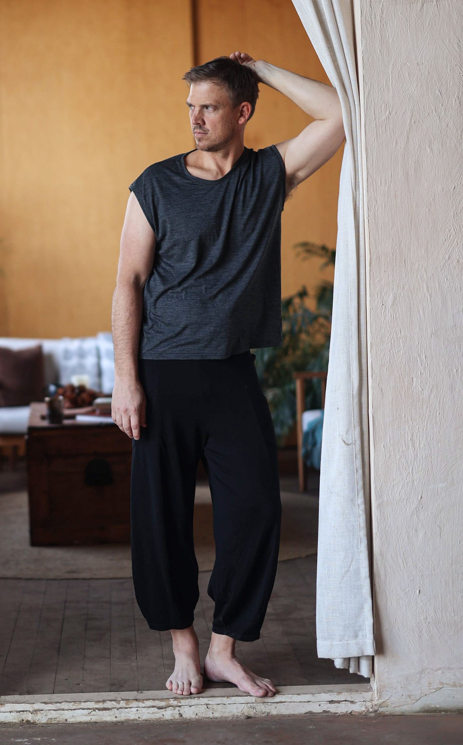 Black Merino Wool Lounge Pants