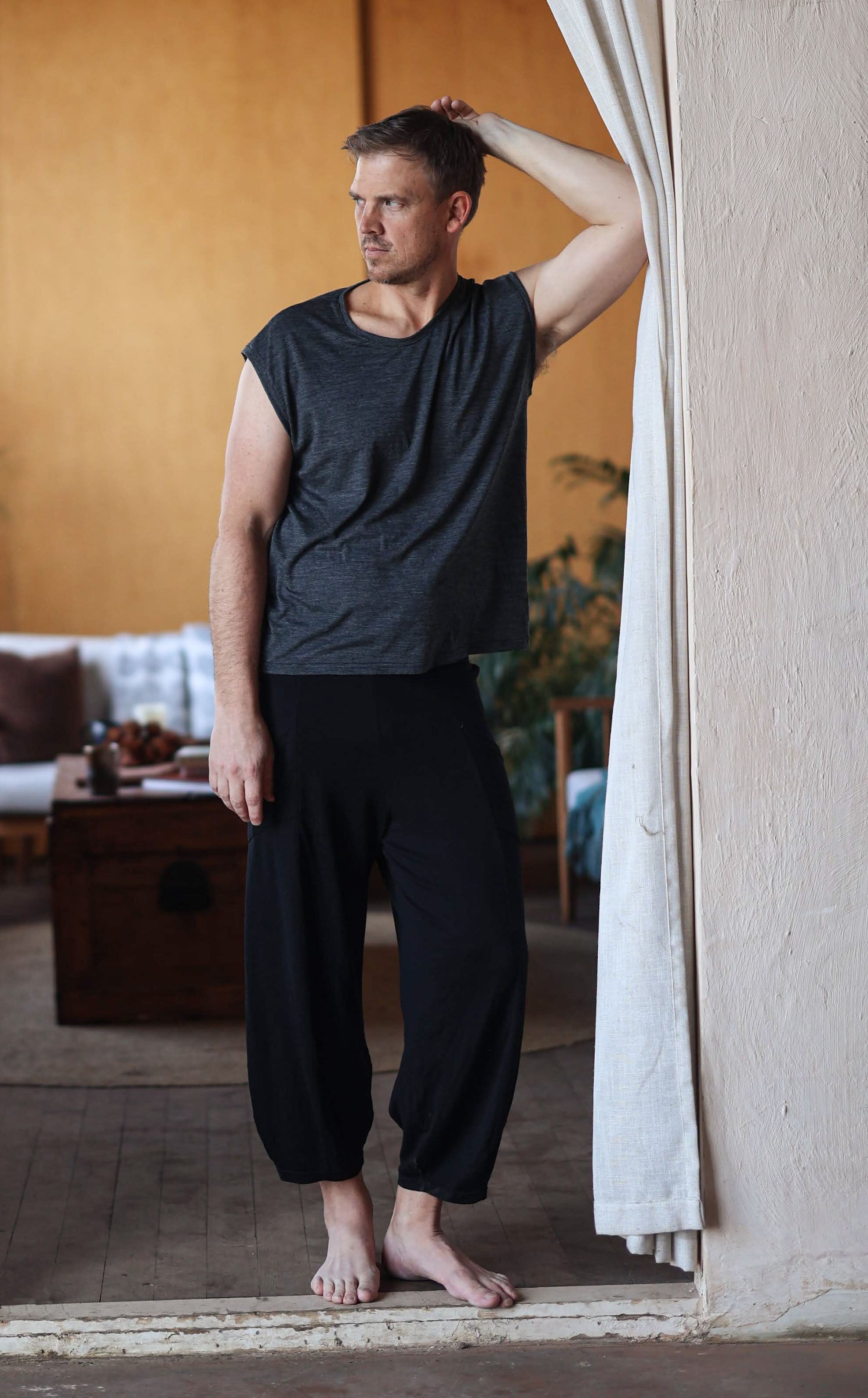 Black Merino Wool Lounge Pants